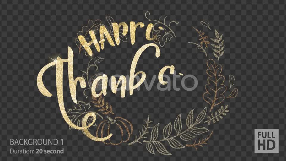 Happy Thanksgiving Text Animation Videohive 22883893 Motion Graphics Image 1