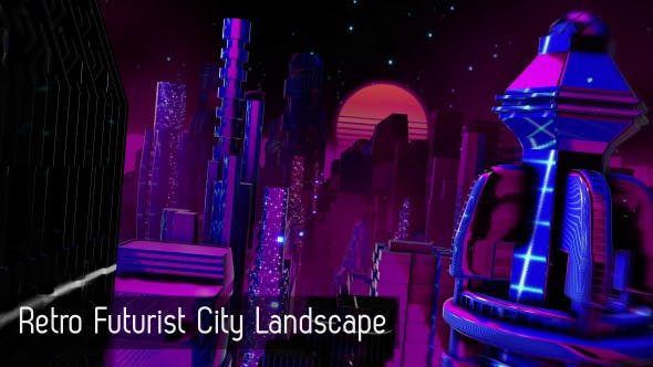 HD Retro Futuristic City Landscape - Download Videohive 20696516