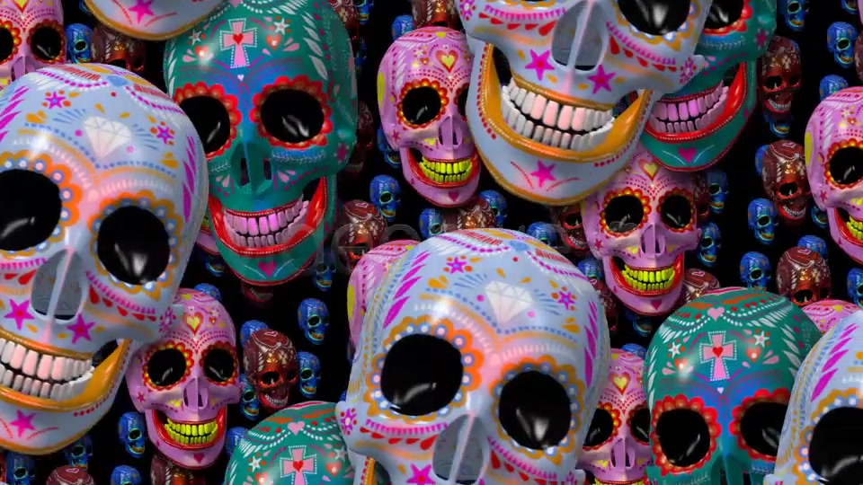 HD Sugar Candy Skulls 12 Clips + 6 Transitions Videohive 18157595 Motion Graphics Image 10