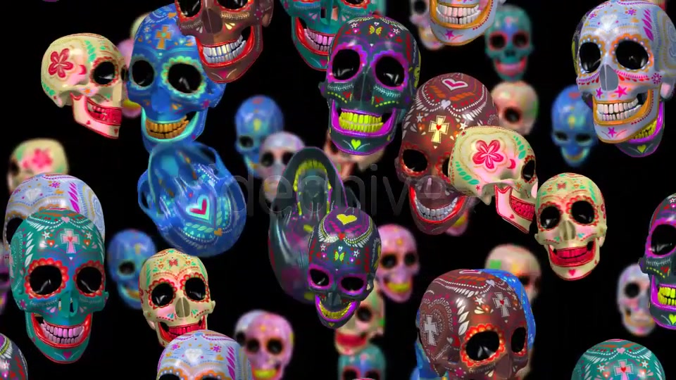 HD Sugar Candy Skulls 12 Clips + 6 Transitions Videohive 18157595 Motion Graphics Image 6