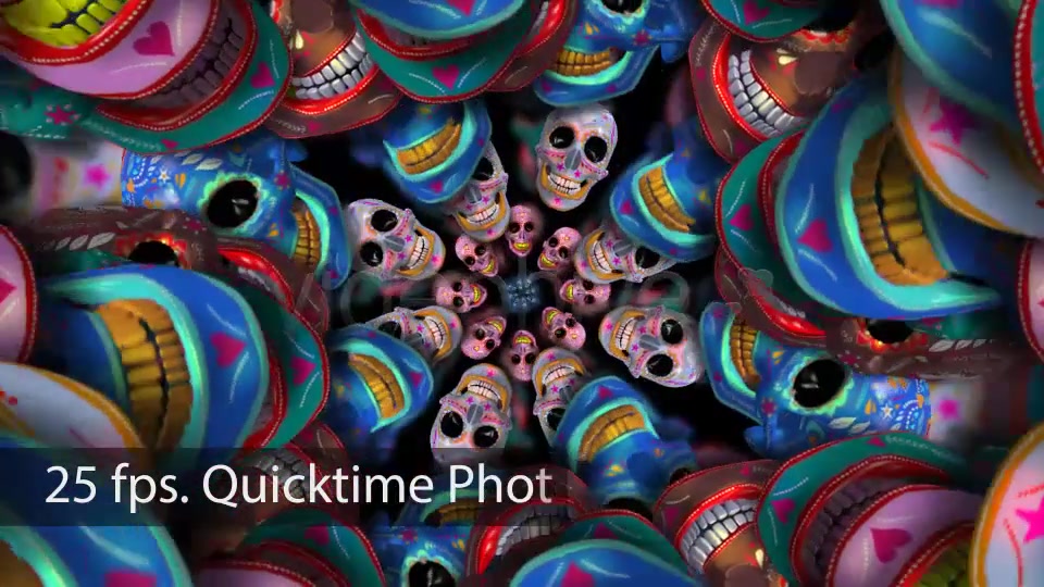 HD Sugar Candy Skulls 12 Clips + 6 Transitions Videohive 18157595 Motion Graphics Image 9