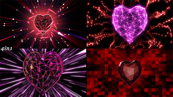 Heart Grid (4 Pack) - 6640356 Videohive Download