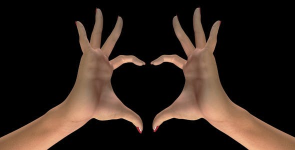 Heart Sign Gesture White Woman Hands II - Download Videohive 15024560