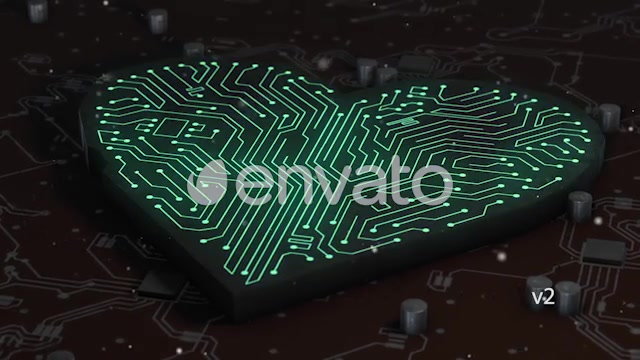 Heart Sign in Complex Printed Circuit Board With Artificial Inteligience Videohive 22103569 Motion Graphics Image 11