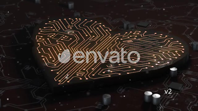 Heart Sign in Complex Printed Circuit Board With Artificial Inteligience Videohive 22103569 Motion Graphics Image 12