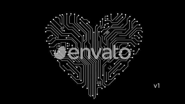 Heart Sign in Complex Printed Circuit Board With Artificial Inteligience Videohive 22103569 Motion Graphics Image 4