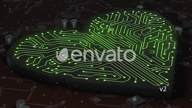 Heart Sign in Complex Printed Circuit Board With Artificial Inteligience Videohive 22103569 Motion Graphics Image 6