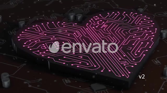 Heart Sign in Complex Printed Circuit Board With Artificial Inteligience Videohive 22103569 Motion Graphics Image 7