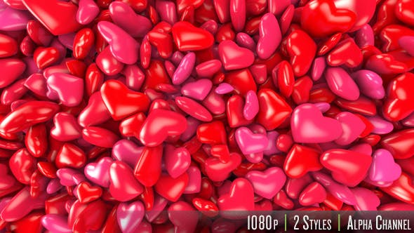 Hearts Fill Screen Overlay - Download Videohive 14473212