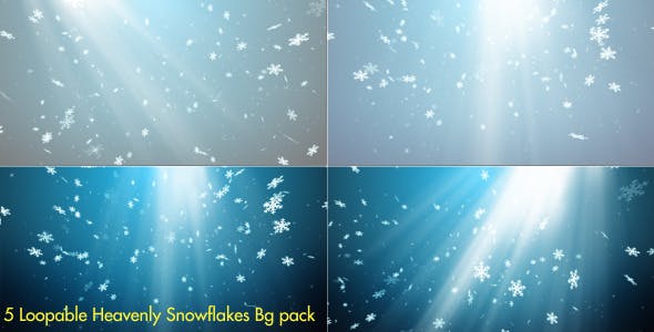 Heavenly Snowflakes 5 Background pack - Download Videohive 3481257