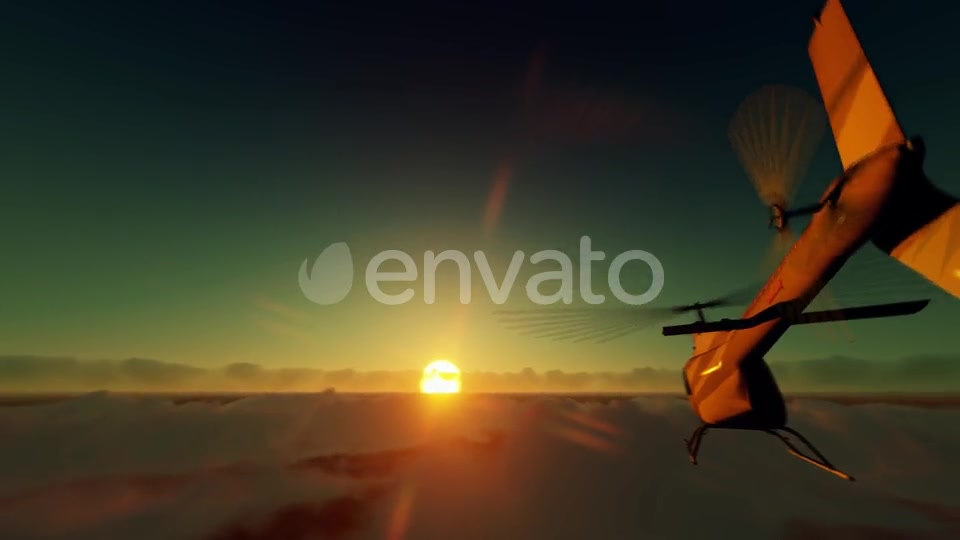 Helicopter On High Clouds Videohive 22605704 Motion Graphics Image 10