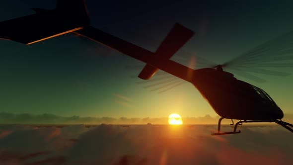 Helicopter On High Clouds - 22605704 Videohive Download