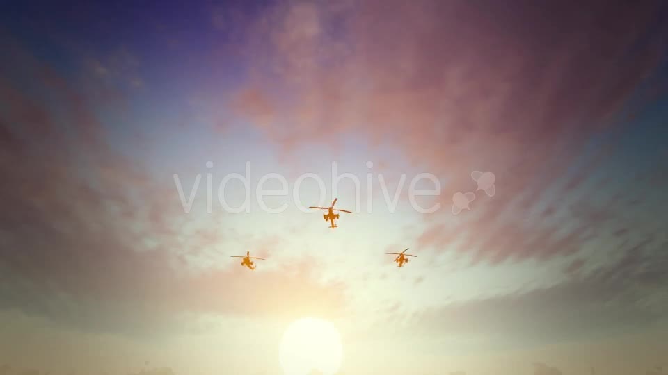 Helicopters Sunset Videohive 16710679 Motion Graphics Image 1