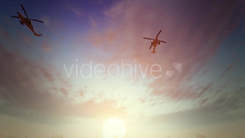 Helicopters Sunset Videohive 16710679 Motion Graphics Image 10