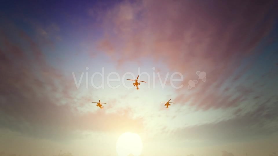 Helicopters Sunset Videohive 16710679 Motion Graphics Image 2