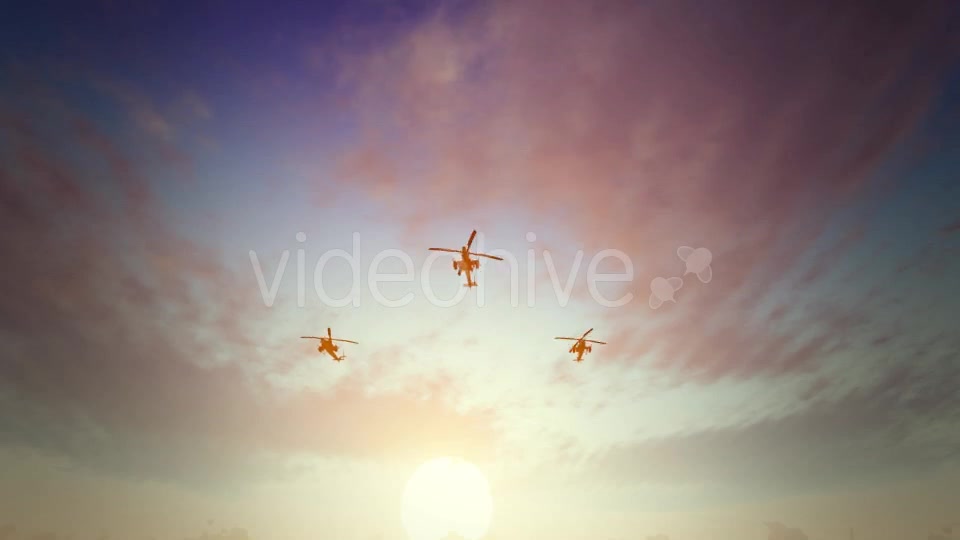 Helicopters Sunset Videohive 16710679 Motion Graphics Image 3