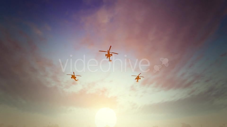 Helicopters Sunset Videohive 16710679 Motion Graphics Image 4