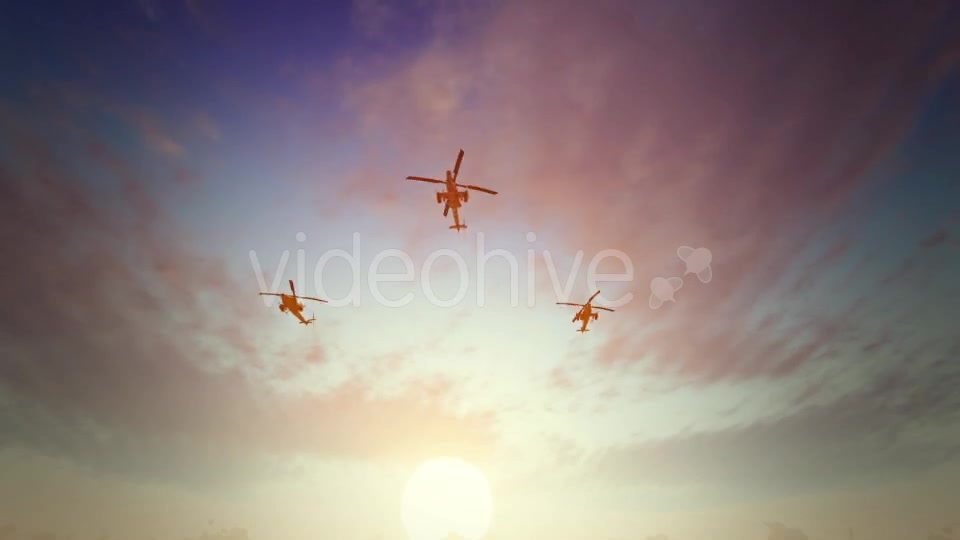 Helicopters Sunset Videohive 16710679 Motion Graphics Image 5