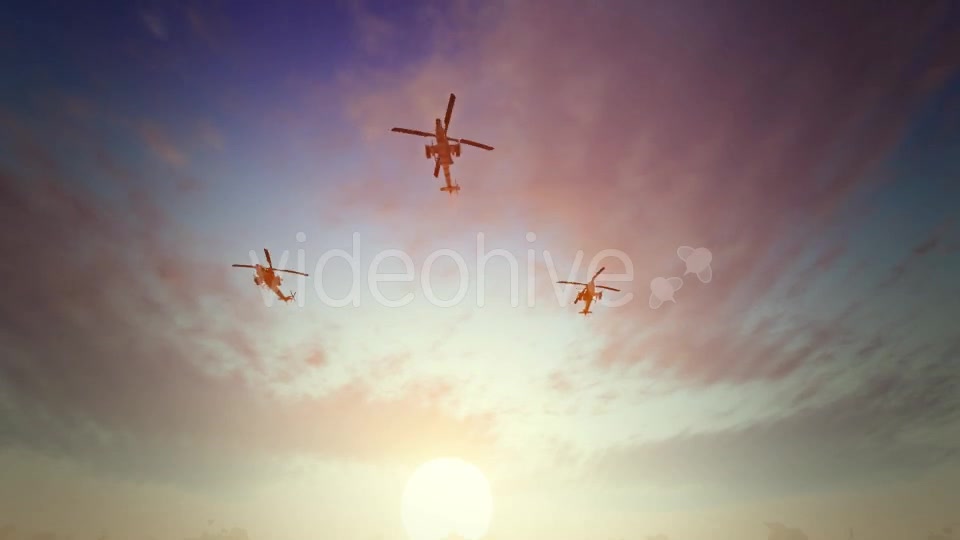Helicopters Sunset Videohive 16710679 Motion Graphics Image 6