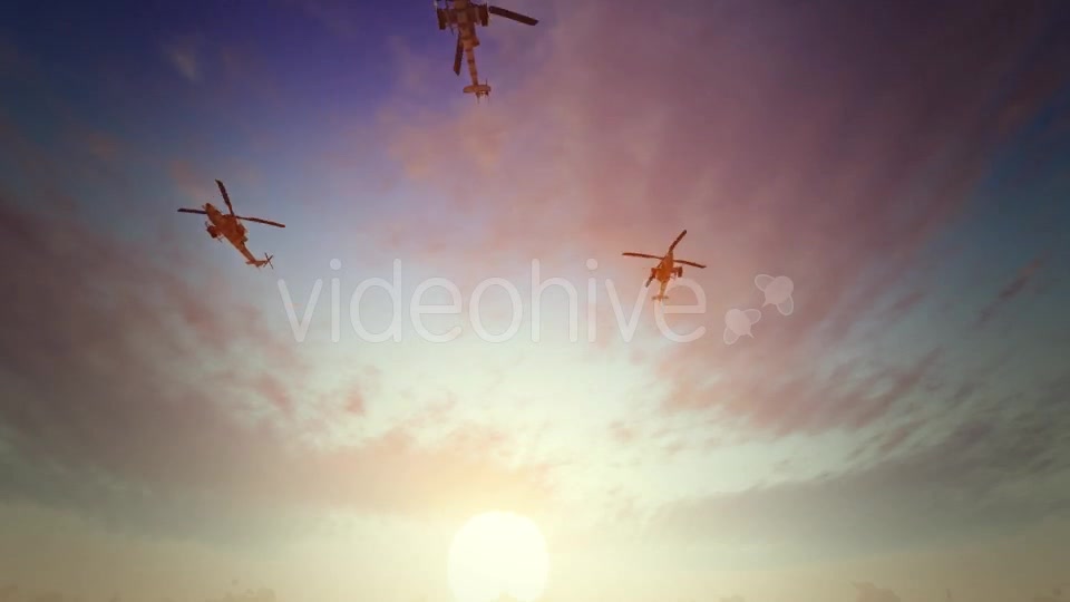Helicopters Sunset Videohive 16710679 Motion Graphics Image 8