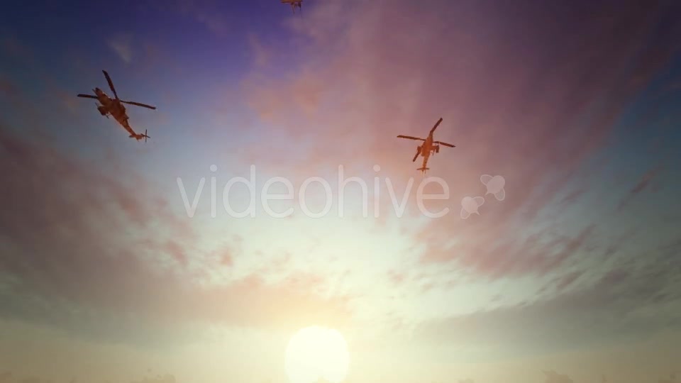 Helicopters Sunset Videohive 16710679 Motion Graphics Image 9