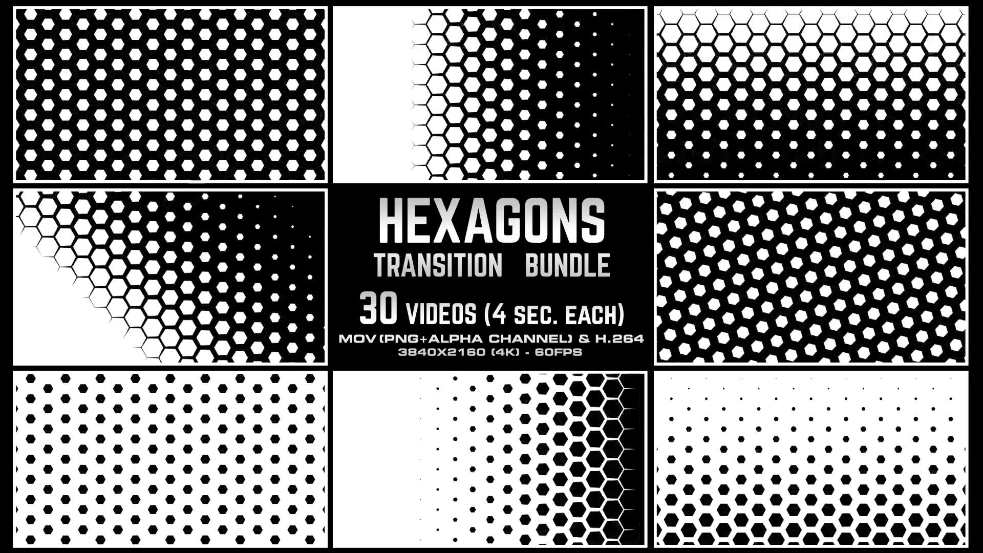 Hexagons Transitions Bundle 4K Videohive 23609125 Motion Graphics Image 3