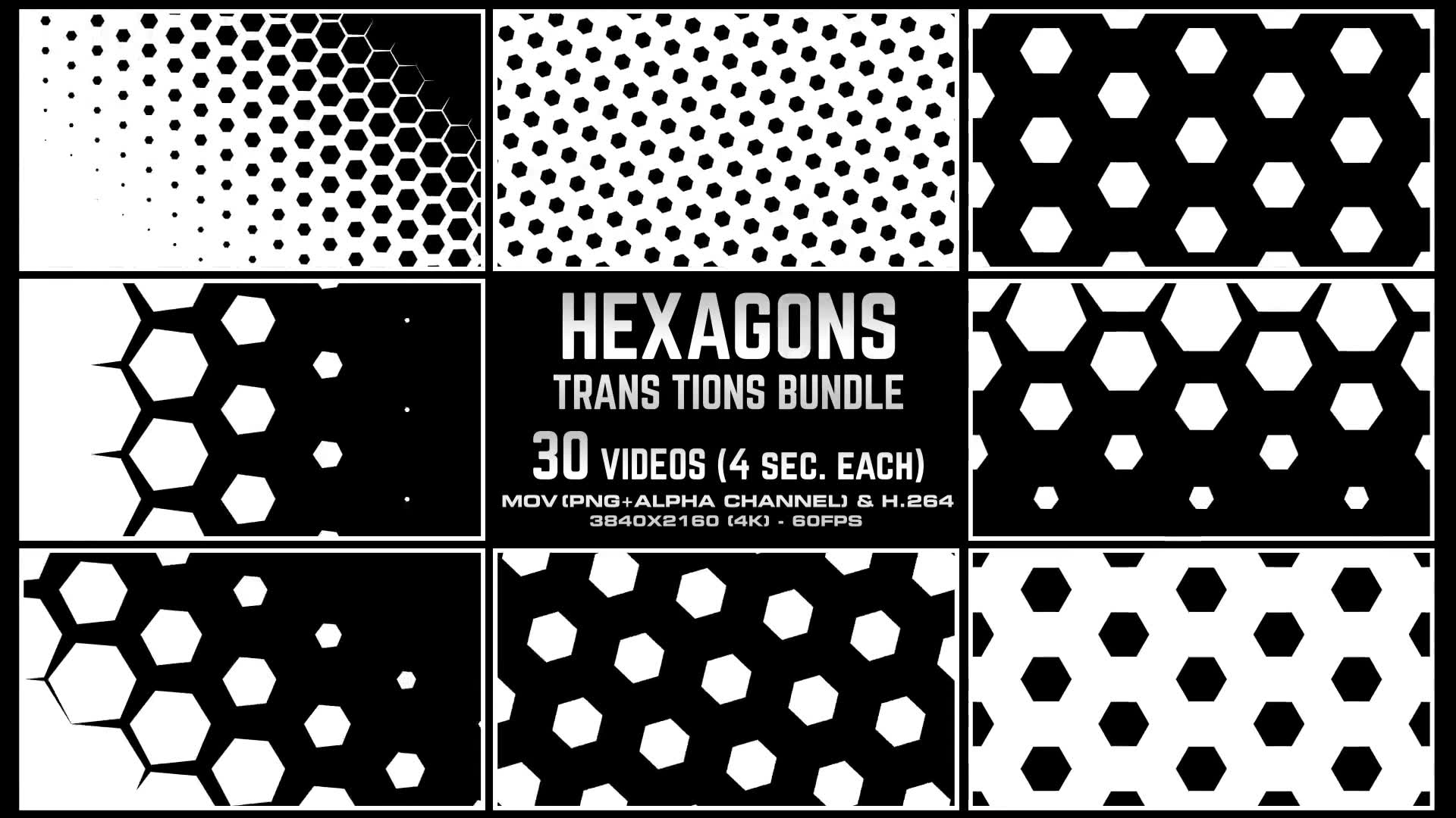 Hexagons Transitions Bundle 4K Videohive 23609125 Motion Graphics Image 4