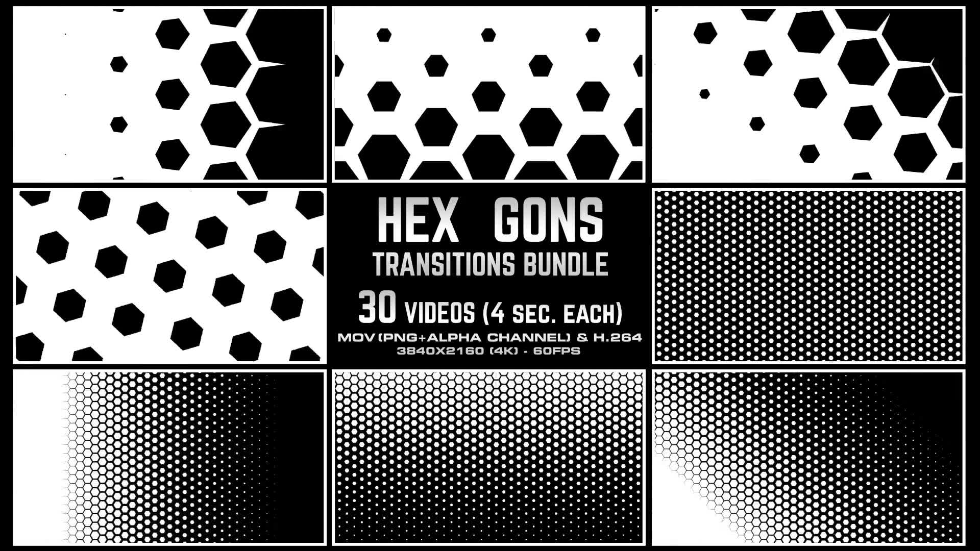 Hexagons Transitions Bundle 4K Videohive 23609125 Motion Graphics Image 6
