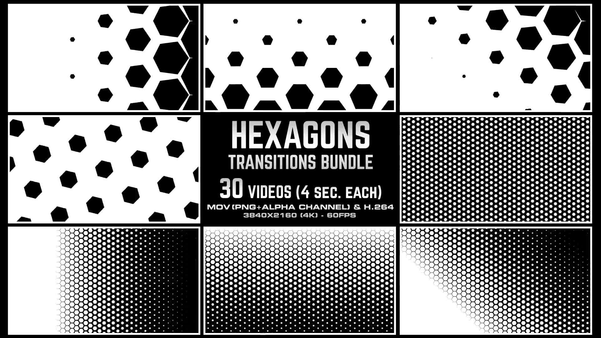 Hexagons Transitions Bundle 4K Videohive 23609125 Motion Graphics Image 7
