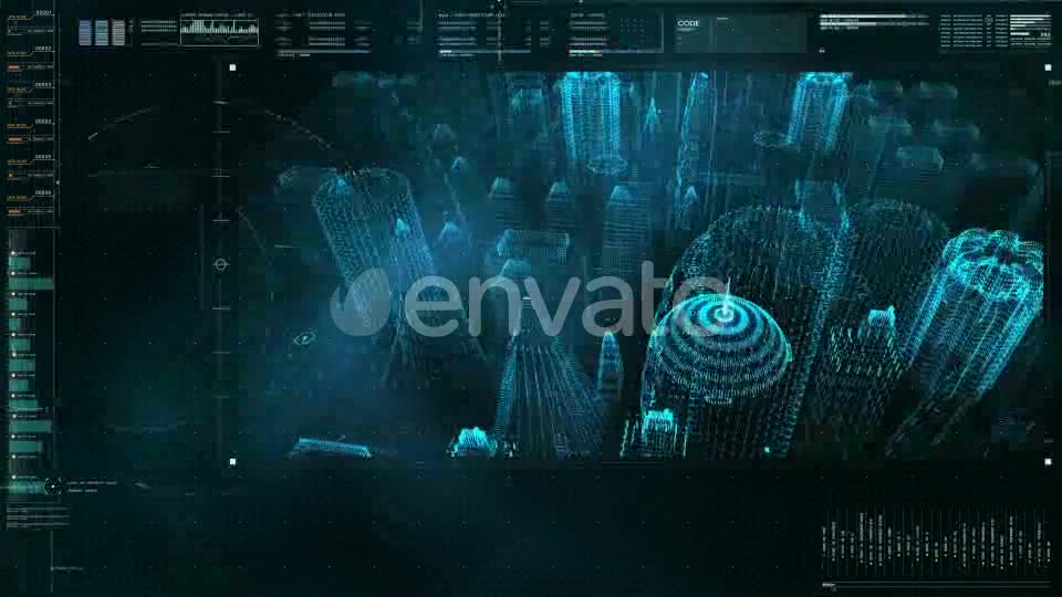 Hi Tech User Interface Head Up Display Digital Cityscape Videohive 21758157 Motion Graphics Image 1