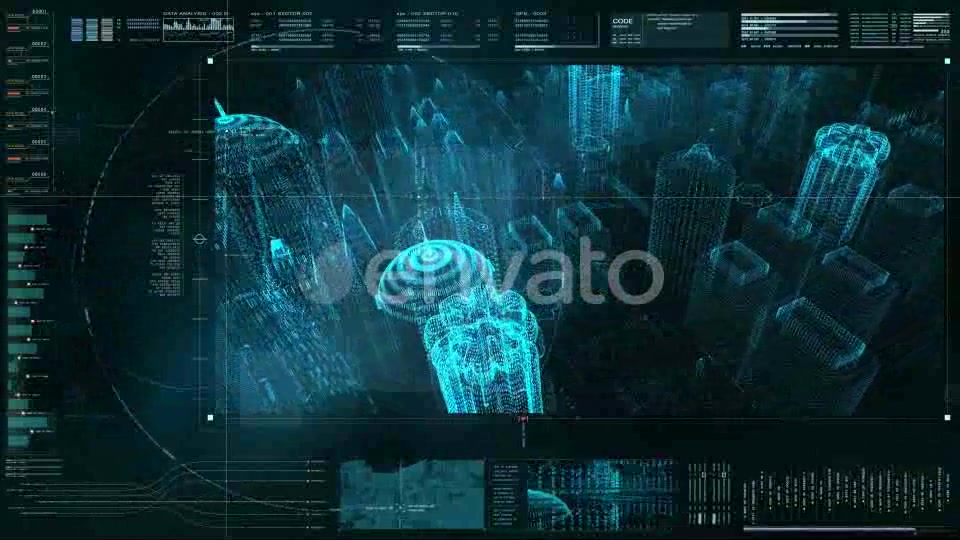 Hi Tech User Interface Head Up Display Digital Cityscape Videohive 21758157 Motion Graphics Image 3