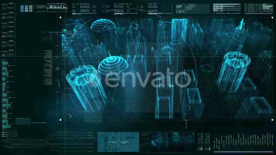Hi Tech User Interface Head Up Display Digital Cityscape Videohive 21758157 Motion Graphics Image 4
