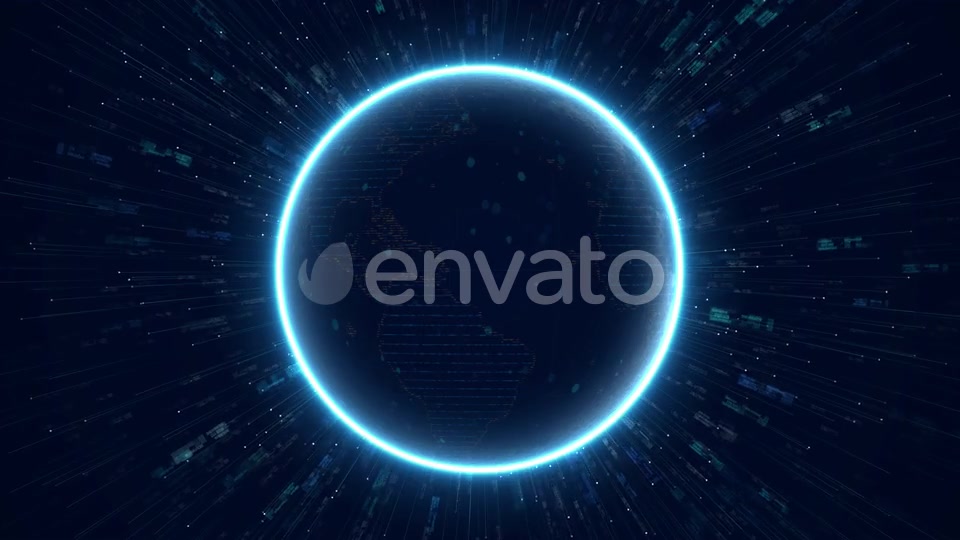 High Tech Data World Background 4K Videohive 23640844 Motion Graphics Image 3
