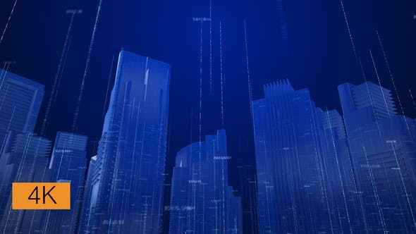 High Tech Digital Data City Buildings 4K - 22230119 Download Videohive