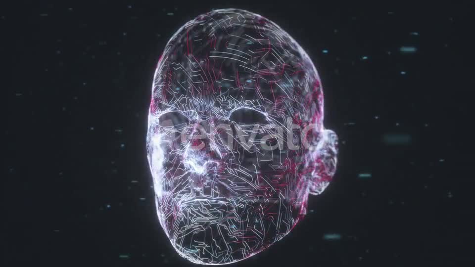 Human Head With Artificial Intelligence By Circuit Board Technology Elements Videohive 22922683 Motion Graphics Image 1