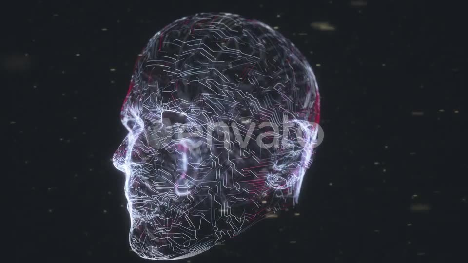 Human Head With Artificial Intelligence By Circuit Board Technology Elements Videohive 22922683 Motion Graphics Image 2
