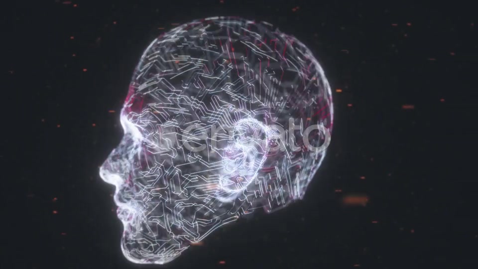 Human Head With Artificial Intelligence By Circuit Board Technology Elements Videohive 22922683 Motion Graphics Image 3
