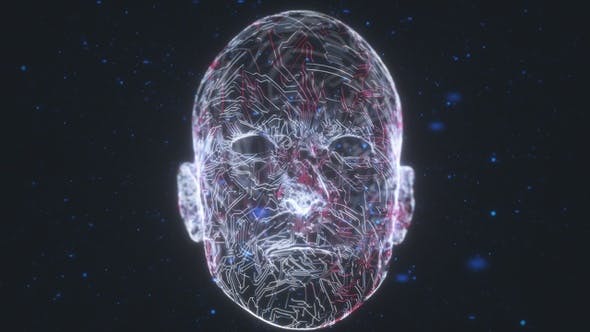 Human Head With Artificial Intelligence By Circuit Board Technology Elements - Videohive 22922683 Download