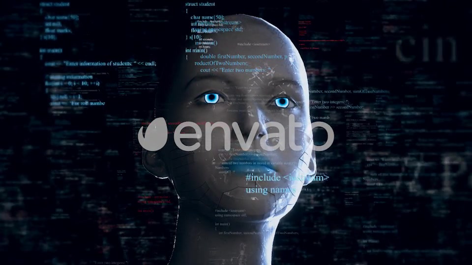 Humanoid Android Robot With Artificial Intelligence Reading Programming Codes Videohive 22105784 Motion Graphics Image 10