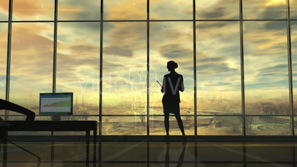 Improve The Environmental Situation, The Silhouette Of A Woman In The Office Videohive 20547012 Motion Graphics Image 2