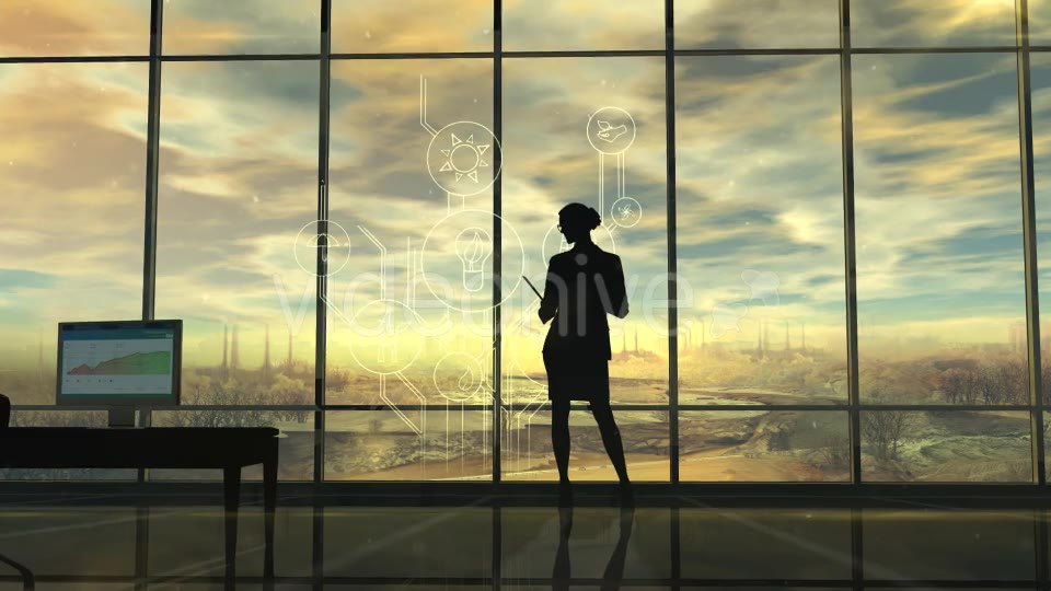 Improve The Environmental Situation, The Silhouette Of A Woman In The Office Videohive 20547012 Motion Graphics Image 3