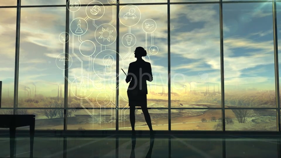 Improve The Environmental Situation, The Silhouette Of A Woman In The Office Videohive 20547012 Motion Graphics Image 5