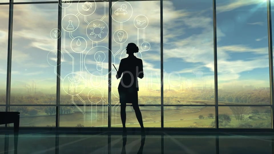 Improve The Environmental Situation, The Silhouette Of A Woman In The Office Videohive 20547012 Motion Graphics Image 6