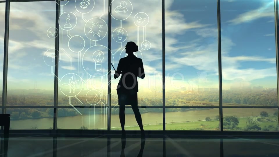 Improve The Environmental Situation, The Silhouette Of A Woman In The Office Videohive 20547012 Motion Graphics Image 7