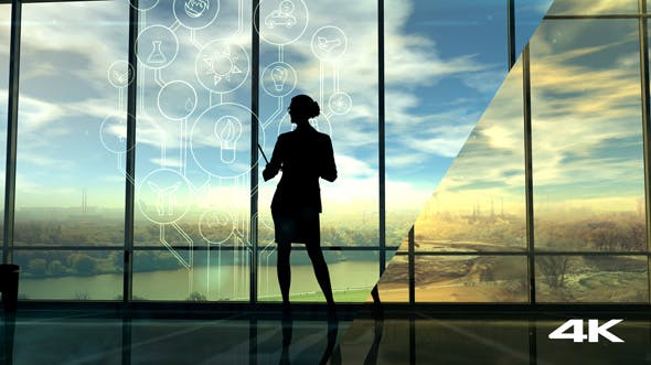Improve The Environmental Situation, The Silhouette Of A Woman In The Office - 20547012 Videohive Download