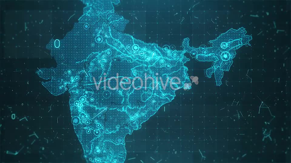 India Map Background Cities Connections Videohive 18526206 Motion Graphics Image 1