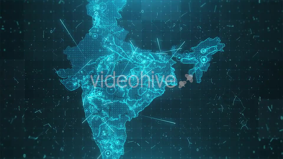 India Map Background Cities Connections Videohive 18526206 Motion Graphics Image 2