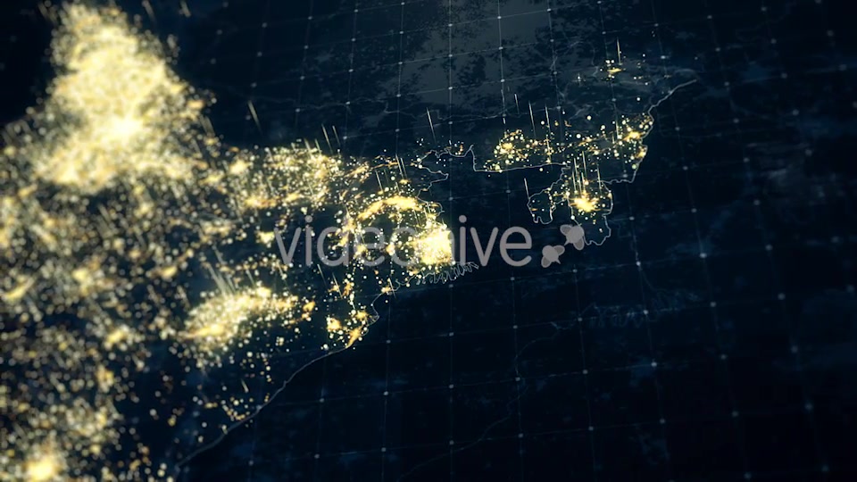 India Map Night Lighting Close View HD Videohive 19239094 Motion Graphics Image 4