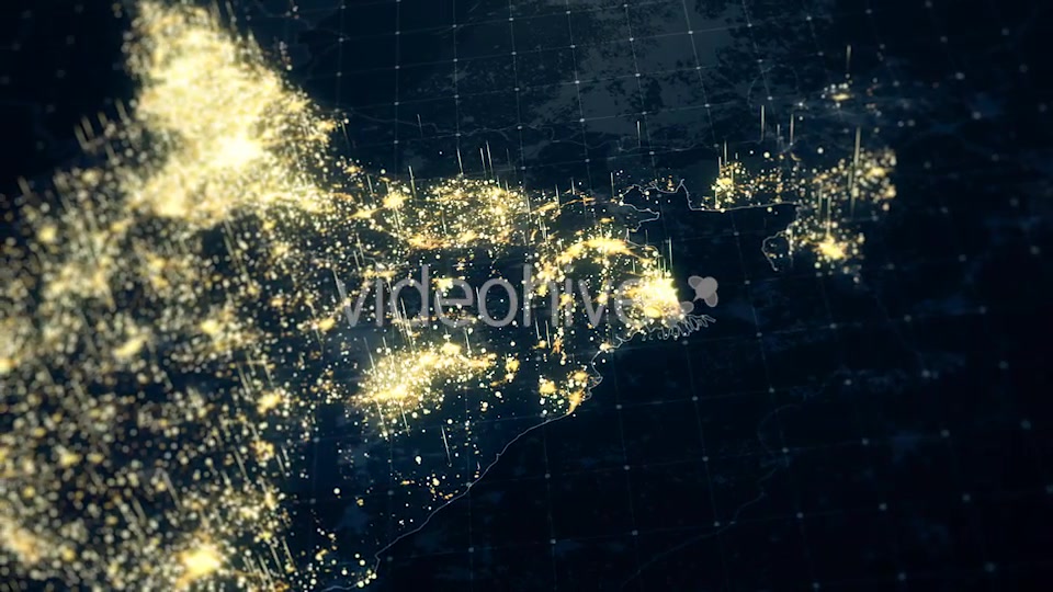 India Map Night Lighting Close View HD Videohive 19239094 Motion Graphics Image 5