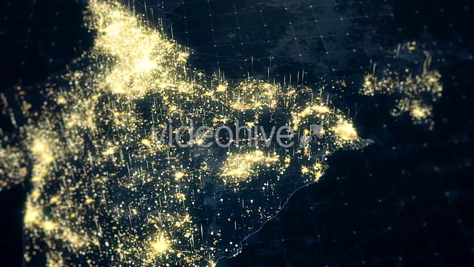 India Map Night Lighting Close View HD Videohive 19239094 Motion Graphics Image 6